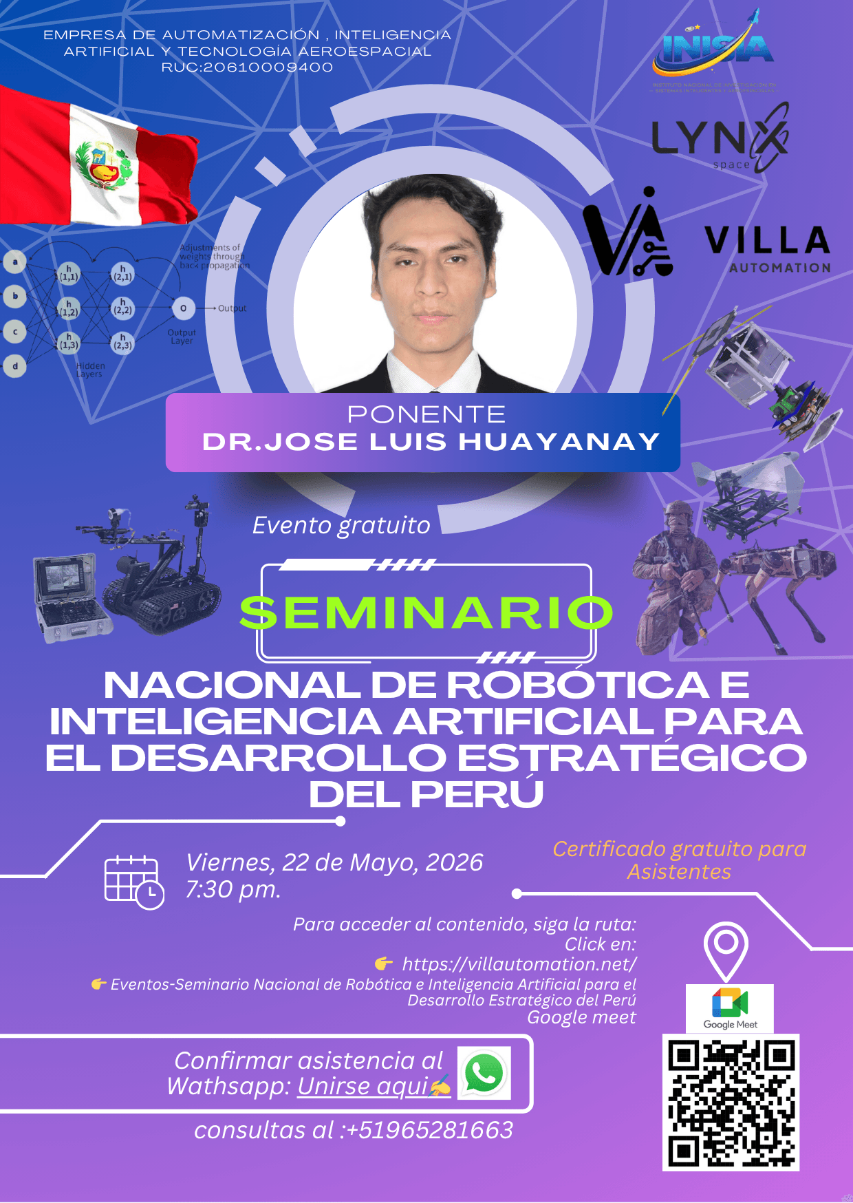 Seminario Nacional de Robótica e IA